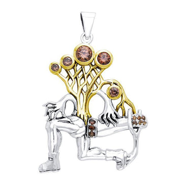 Contemporary work of art ~ Dali-inspired fine Sterling Silver Jewelry Pendant in 18k Gold accent MPD2655 - Jewelry